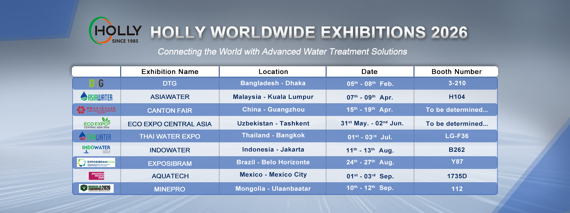 News - HOLLY Unveils 2026 Global Water Treatment Exhibition Plan